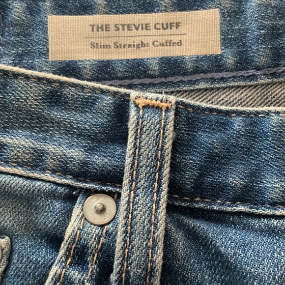AG Stevie Embroidered Cuff Mid Rise Slim Fit Straight Jeans SZ 27 - Picture 9 of 14